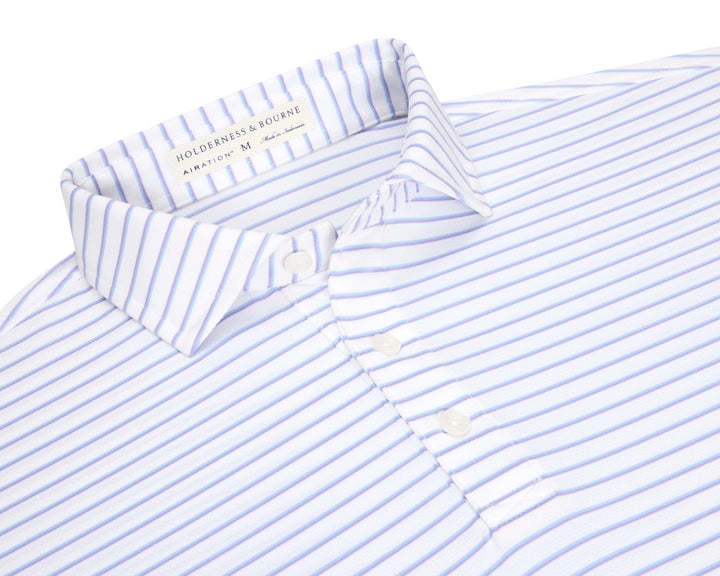 The Springer Shirt - White/Vista Blue/Tudor