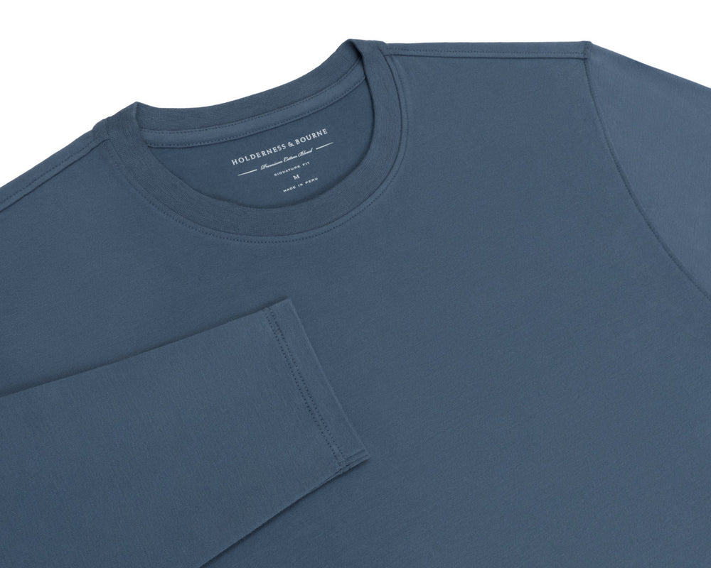 The Montague Long Sleeve T-Shirt - Pacific Blue