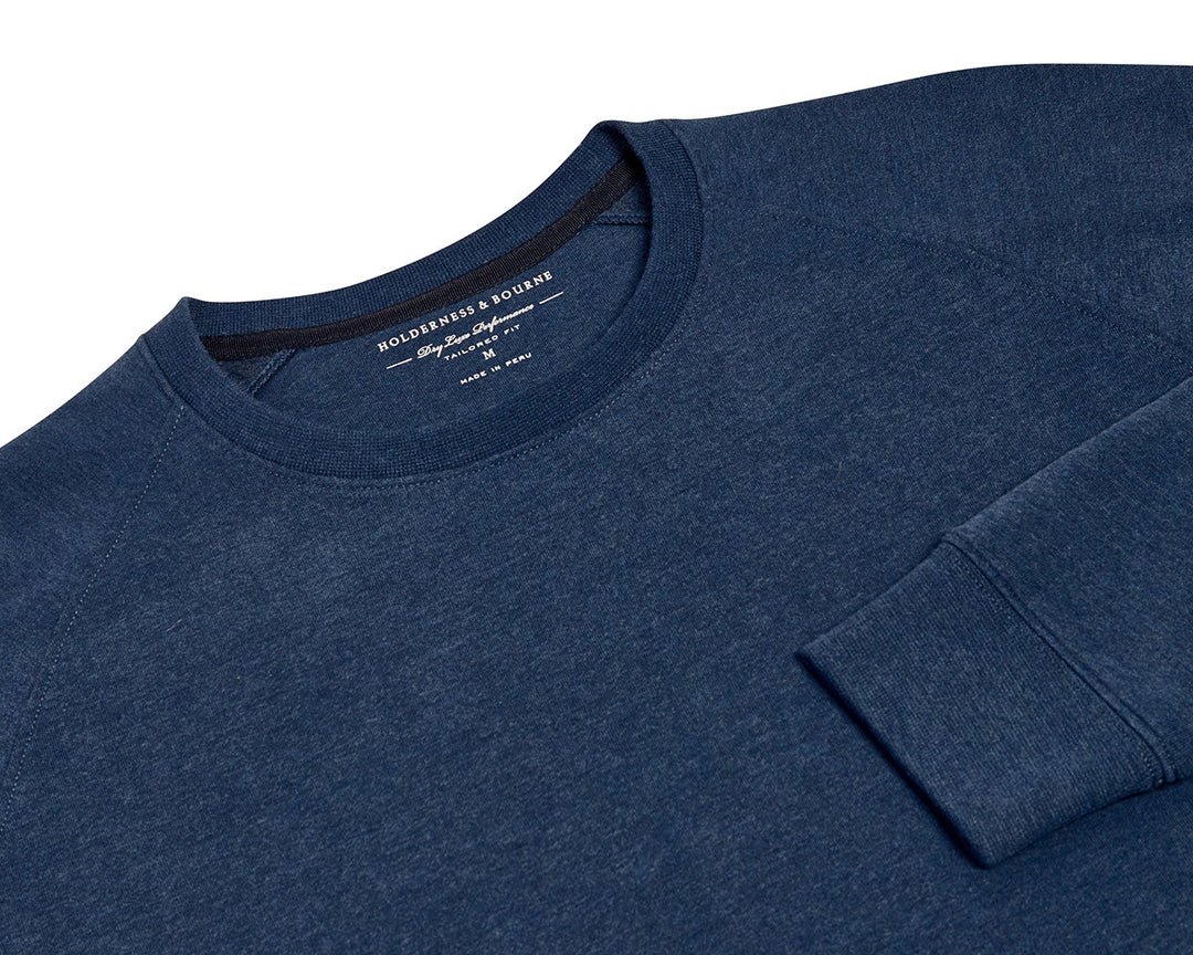 The Kennedy Crewneck - Heathered Atlantic