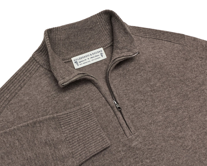 The Cunningham Quarter-Zip Sweater - Heathered Driftwood