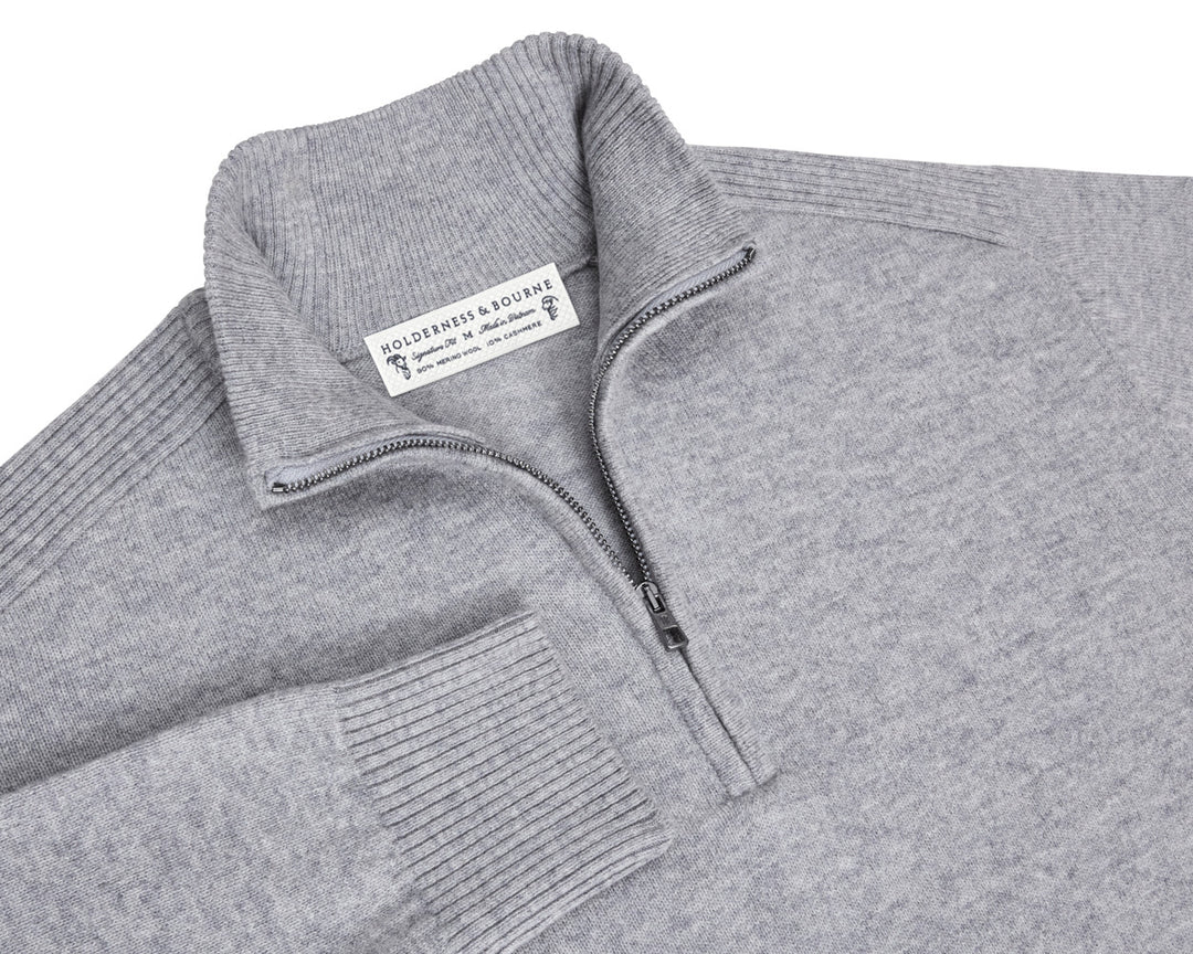 The Cunningham Quarter-Zip Sweater - Heathered Gray