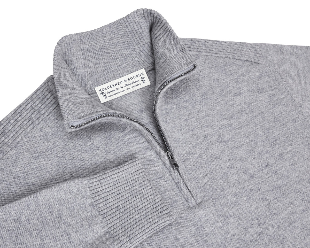 The Cunningham Quarter-Zip Sweater - Heathered Gray