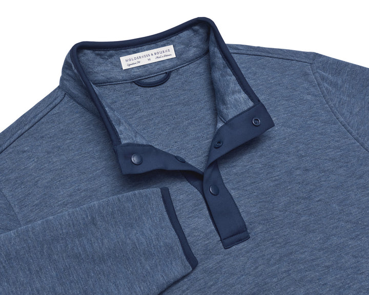The Sullivan Quarter-Snap - Heathered Pacific Blue