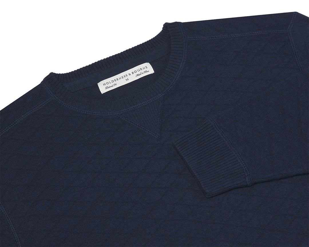 The Ward Crewneck Sweater - Heathered Navy