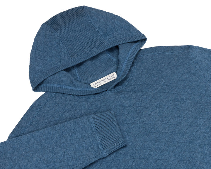 The Wallace Hoodie Sweater - Heathered Pacific Blue