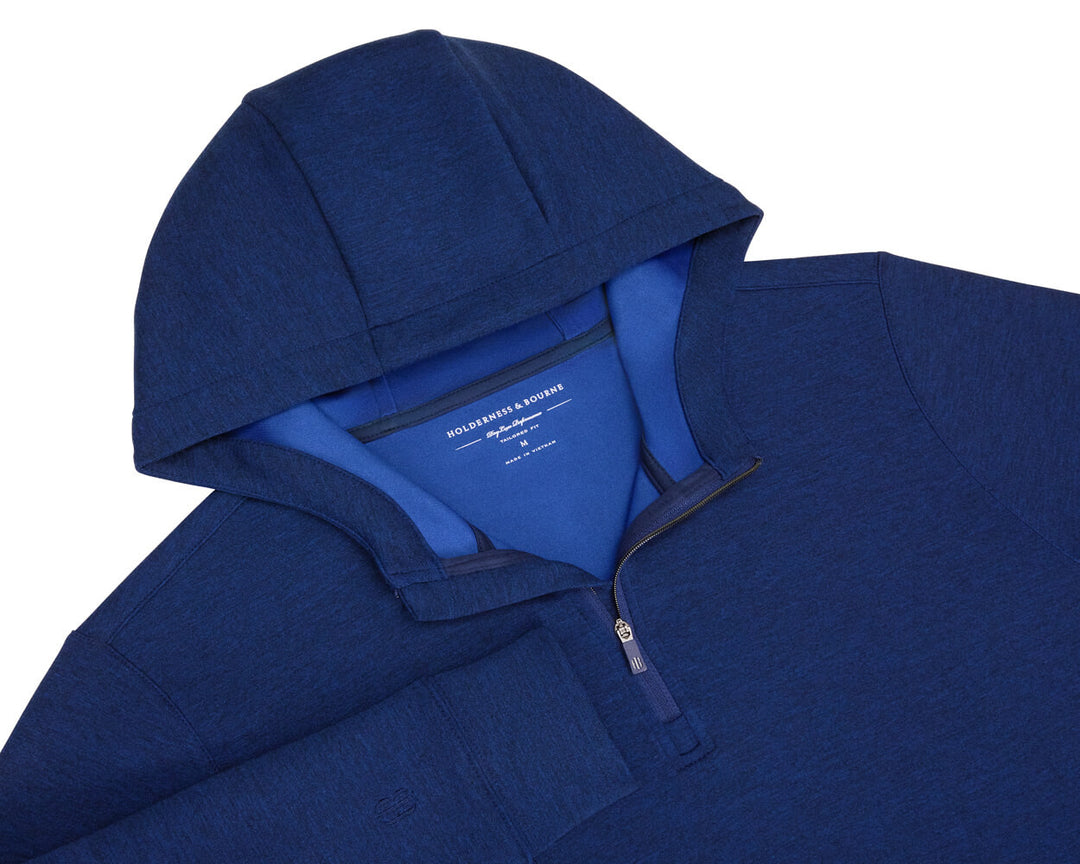 The Tilley Quarter-Zip Hoodie - Heathered Navy