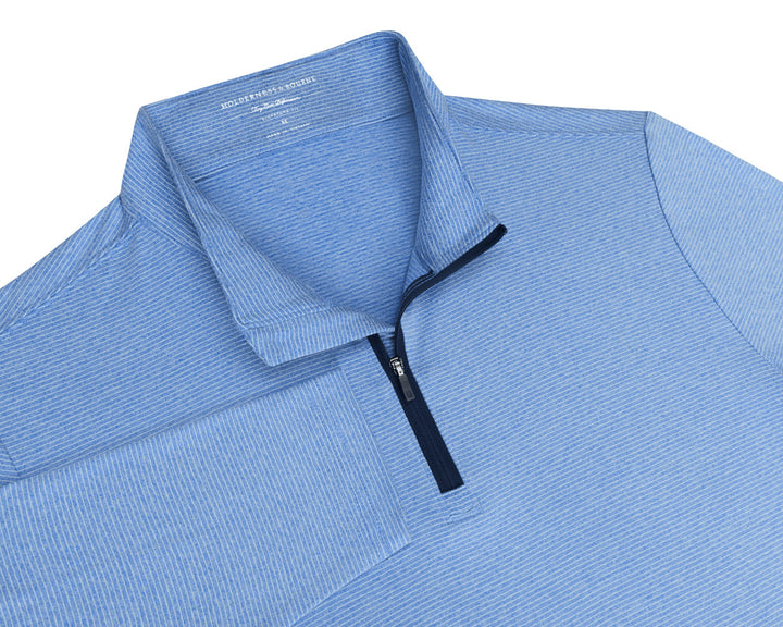 The Royce Quarter-Zip - Heathered Horizon Blue