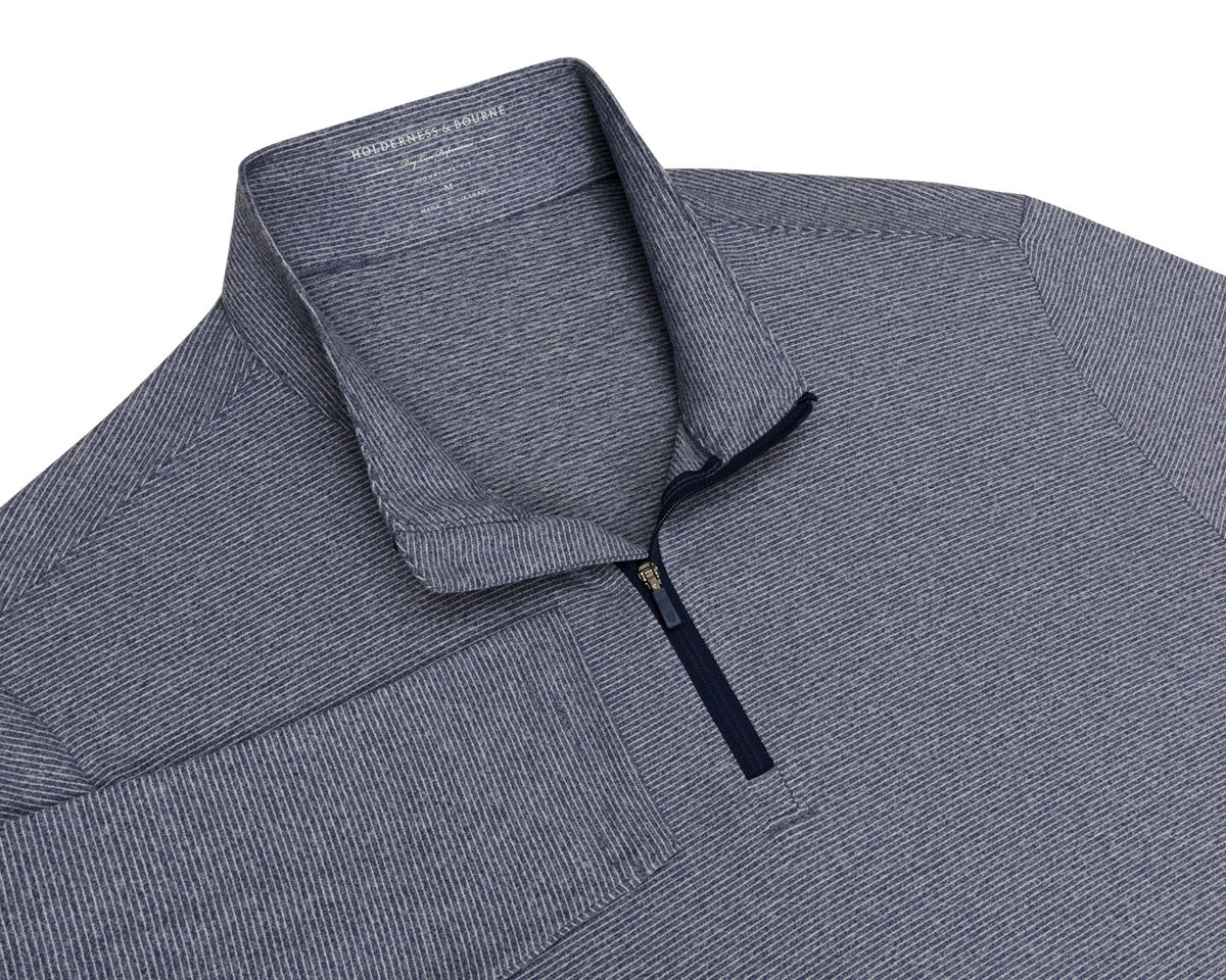 The Royce Quarter-Zip - Heathered Navy