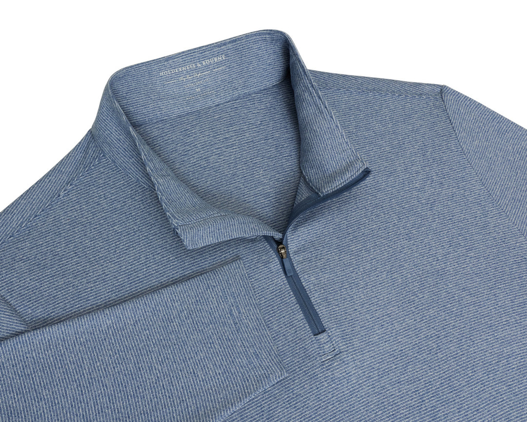 The Royce Quarter-Zip - Heathered Pacific Blue