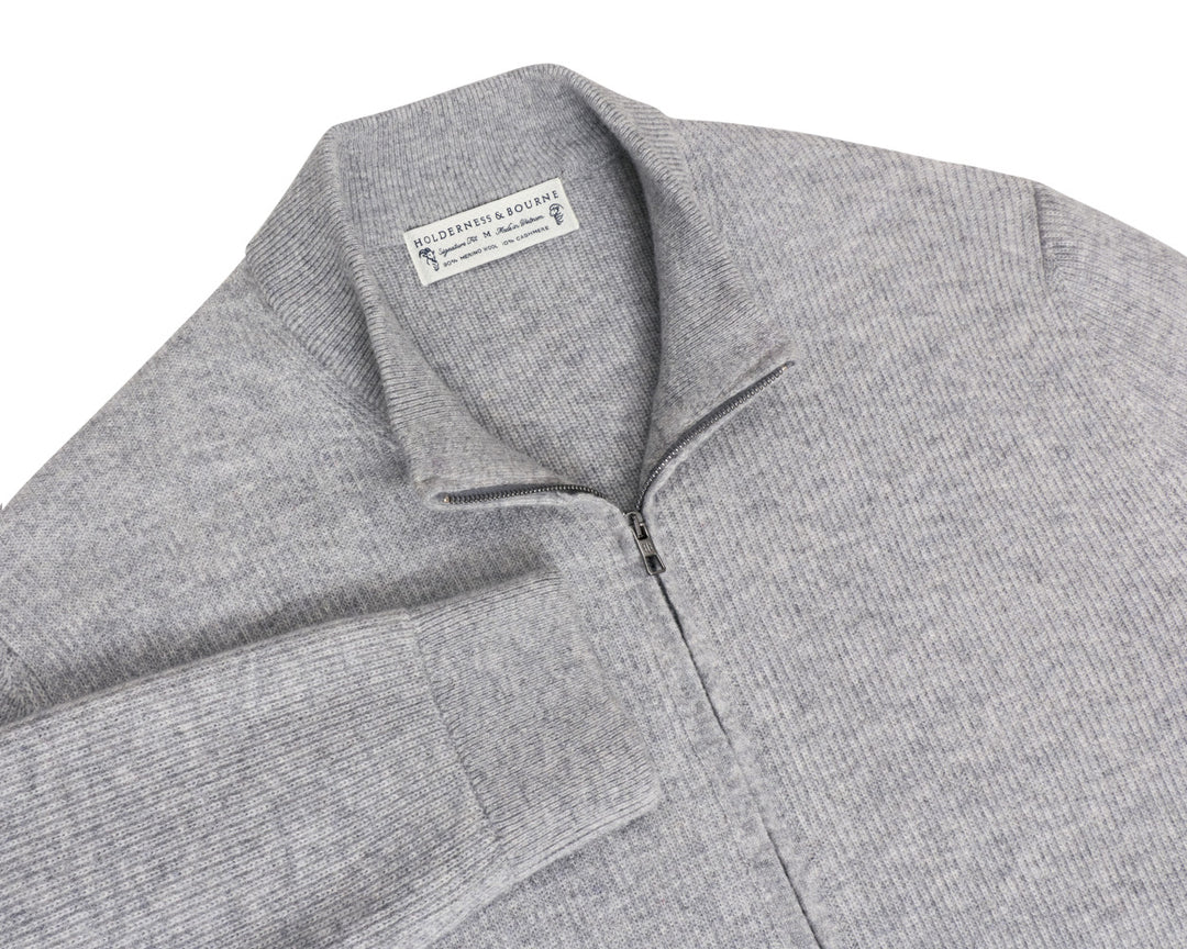 The McDaid Full-Zip Sweater - Heathered Gray