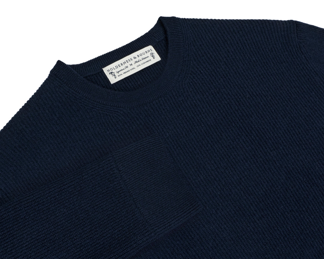 The Barrett Crewneck Sweater - Heathered Navy