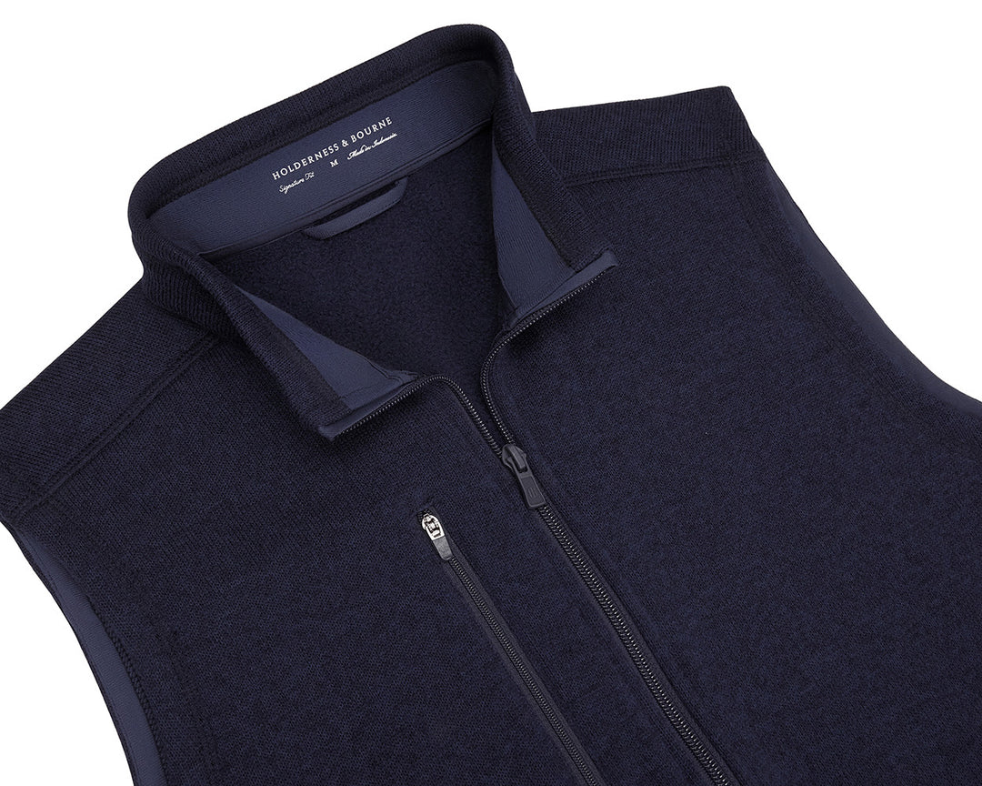 The Ashby Vest - Heathered Dark Navy