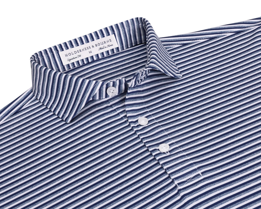 The Fleming Shirt - Navy/Heathered Pacific Blue/White