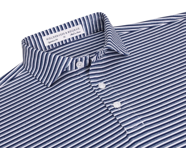 The Fleming Shirt - Navy/Heathered Pacific Blue/White