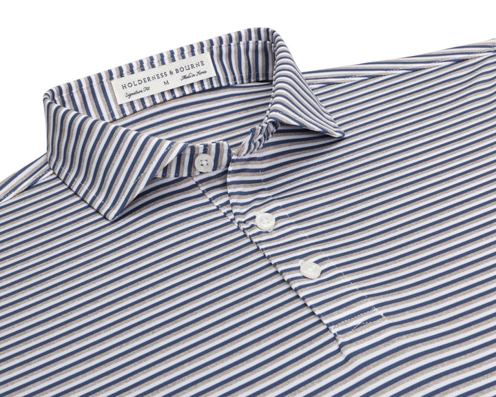 The Fleming Shirt - Pacific Blue/Heathered Dune/White