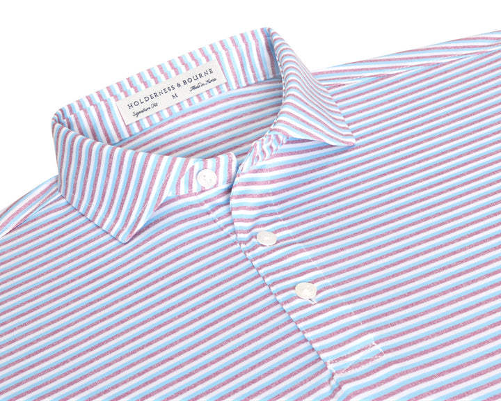 The Fleming Shirt - Vista Blue/Heathered Faded Mauve/White