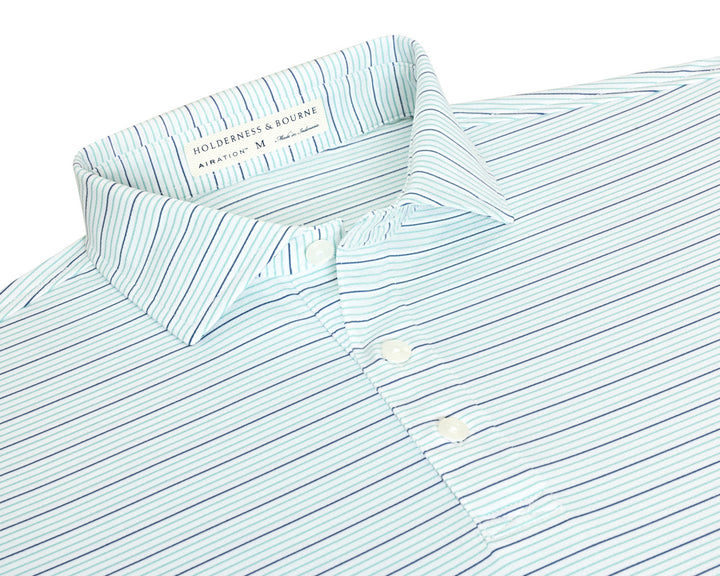 The Stanley Shirt - White/Cascade Green/Pacific Blue