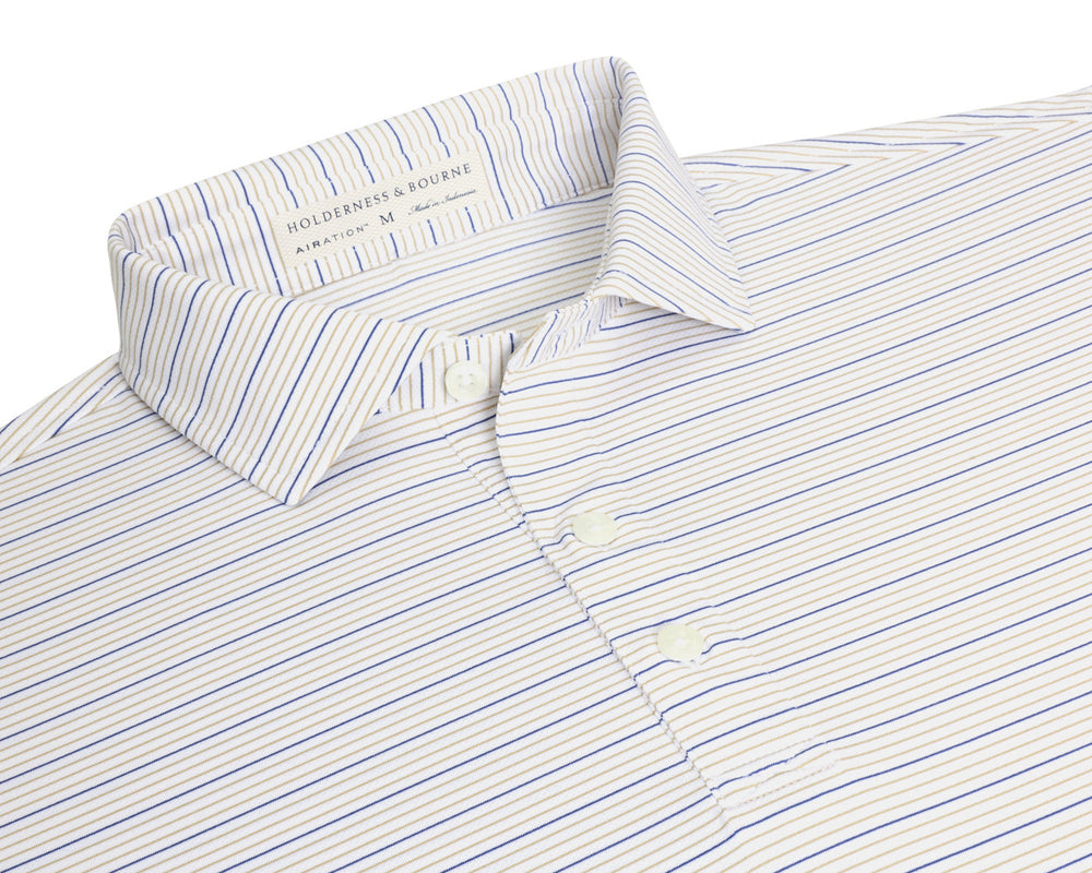 The Stanley Shirt - White/Dune/Pacific Blue