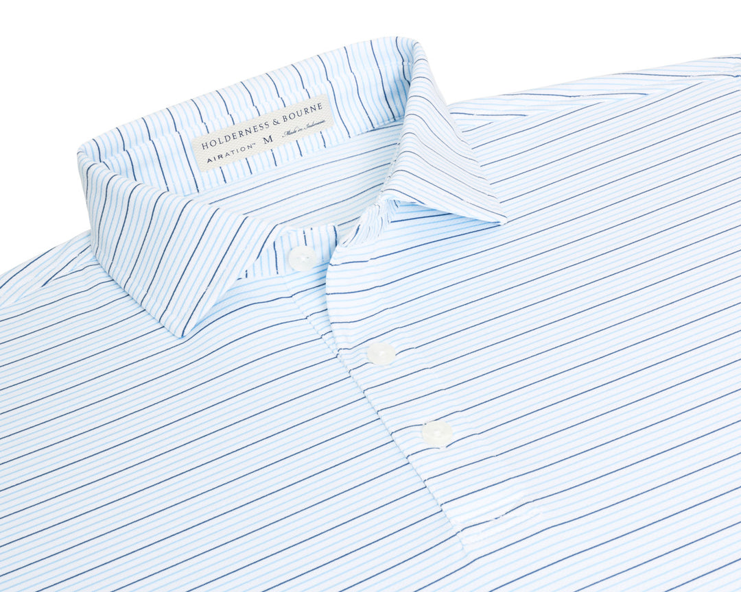 The Stanley Shirt - White/Vista Blue/Pacific Blue