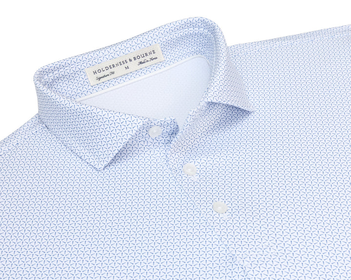 The Abbington Shirt - White &amp; Pacific Blue