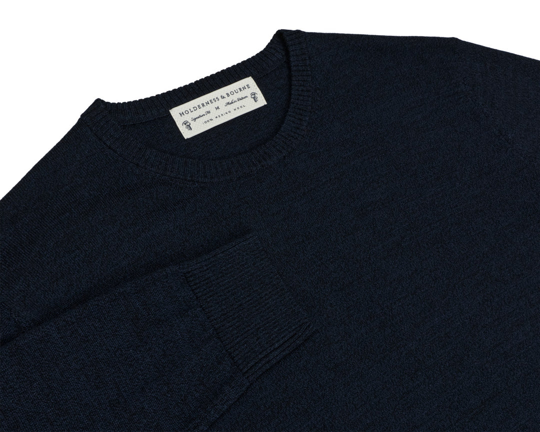 The Shelton Crewneck Sweater - Heathered Navy