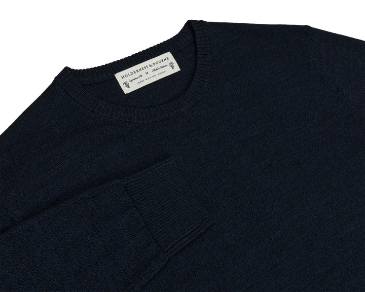 The Shelton Crewneck Sweater - Heathered Navy