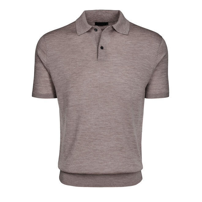 Saratoga SS Sweater Polo - Fawn Heather