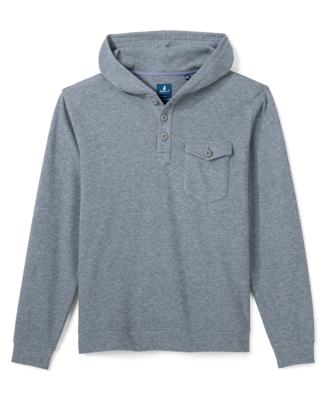 Button Henley Hoodie - Titanium
