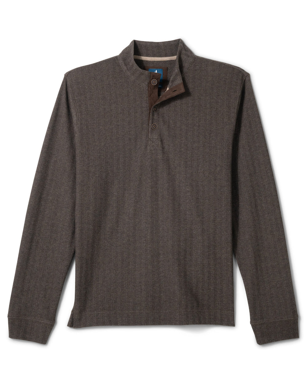 Cotton Blend Henley - Coffee