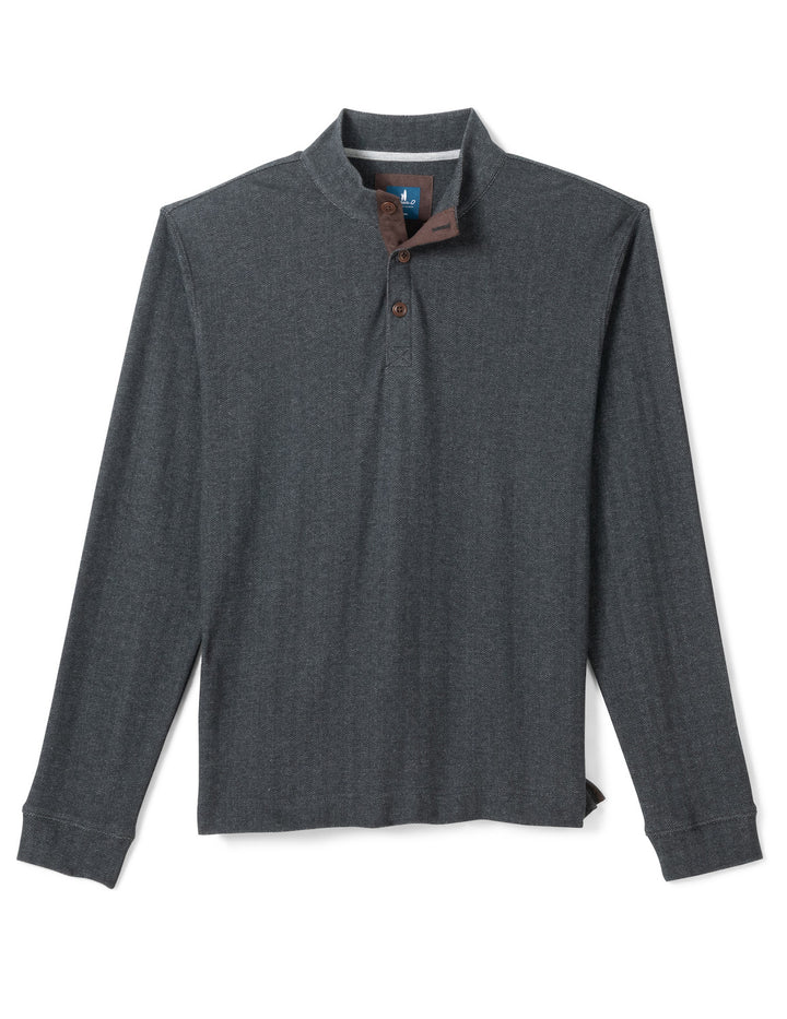 Cotton Blend Henley - Coal