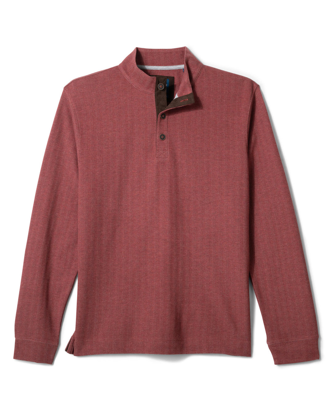 Cotton Blend Henley - Malibu Red