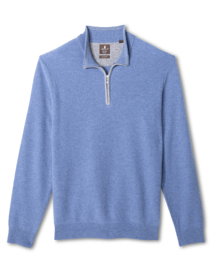 Cashmere Quarter Zip - Laguna Blue