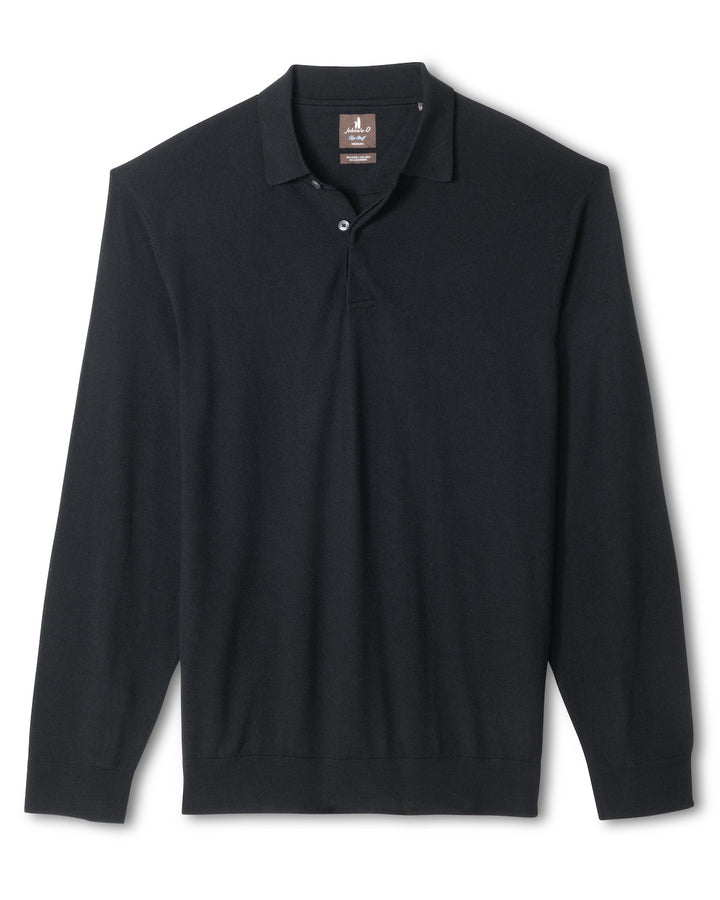 Merino Blend Polo - Black