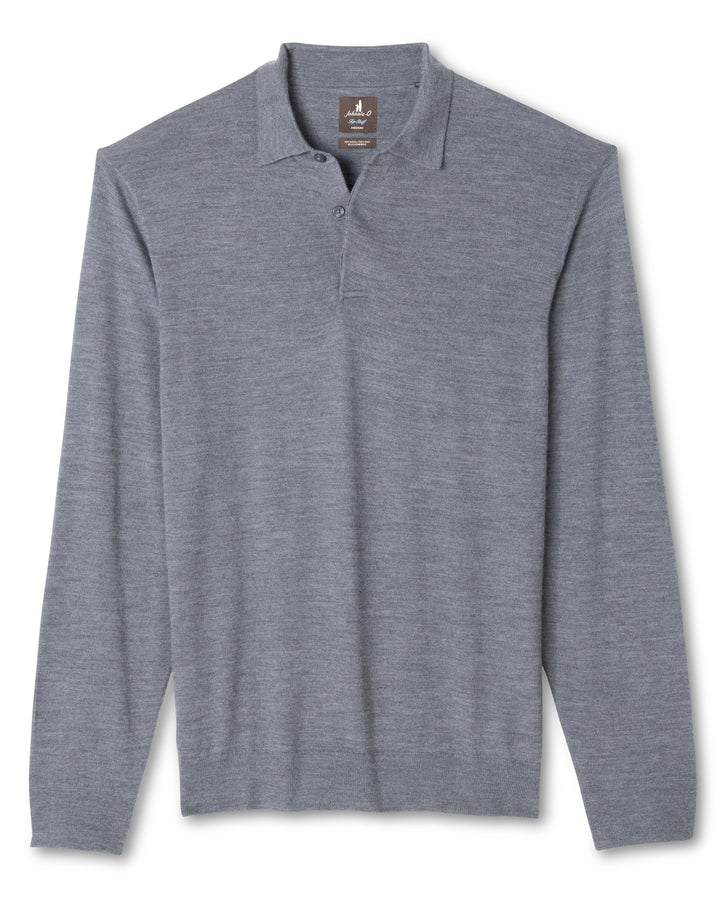 Merino Blend Polo - Charcoal