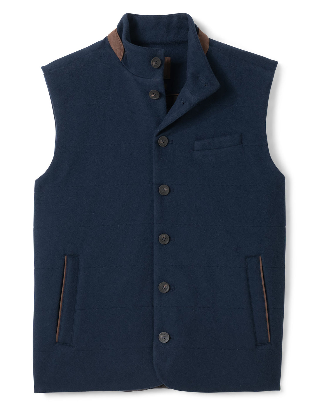 Italian Wool Vest - Navy