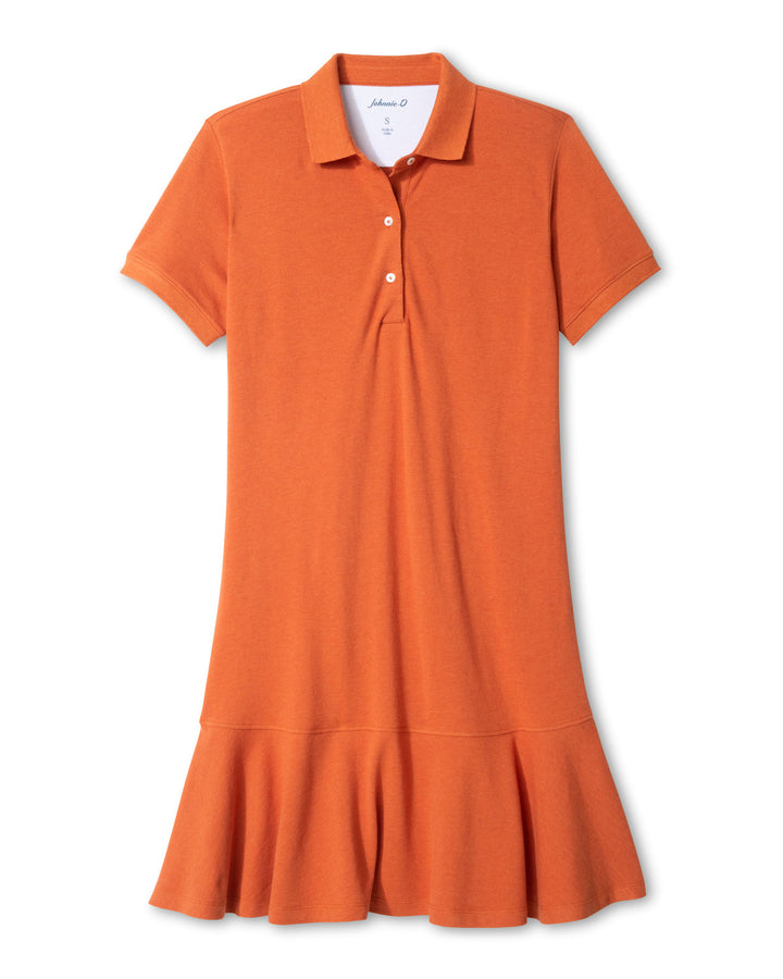 Janie Pique Dress - Burnt Orange 2