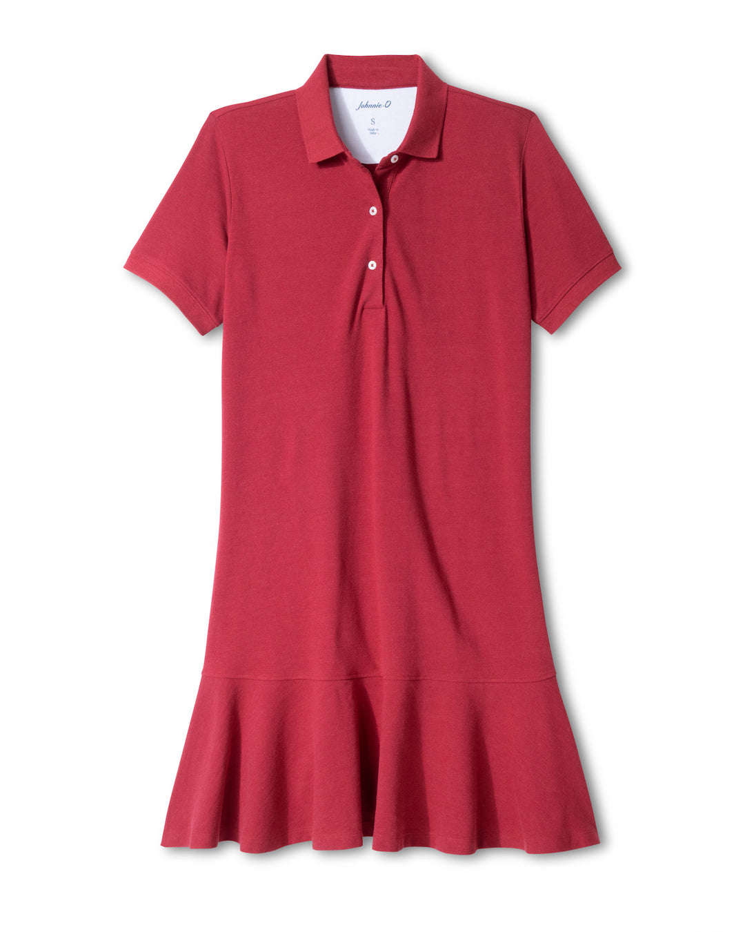 Janie Pique Dress - Crimson