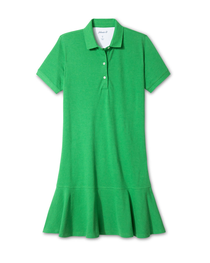 Janie Pique Dress - Kelly Green