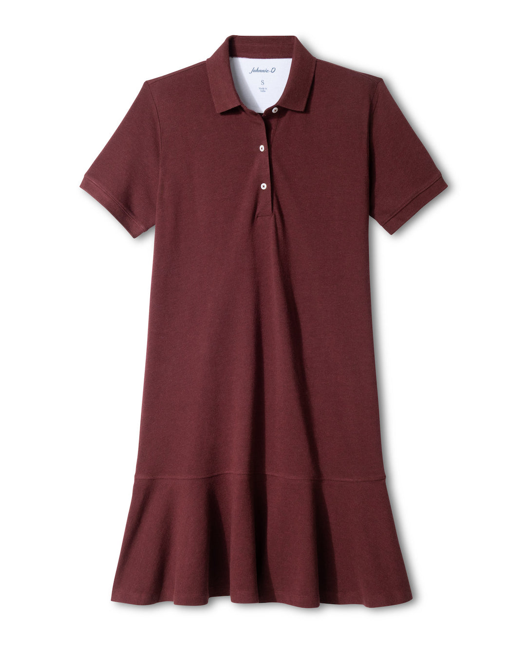 Janie Pique Dress - Maroon 1