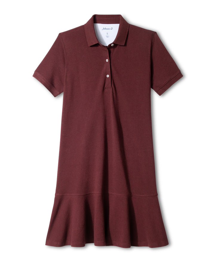 Janie Pique Dress - Maroon 1