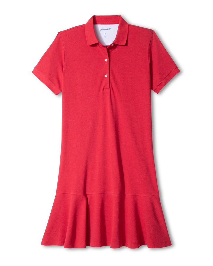 Janie Pique Dress - Red 1