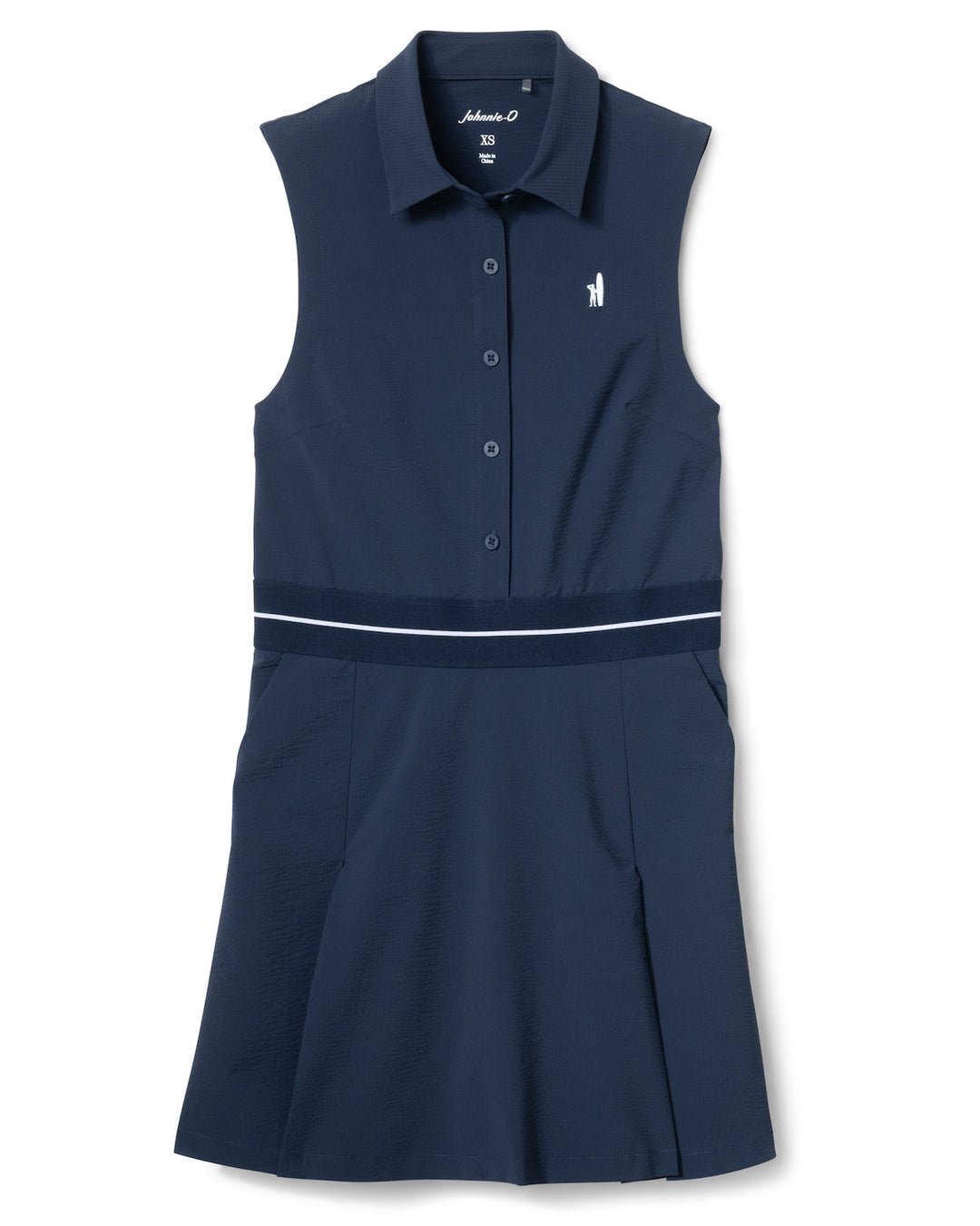 Ida Seersucker Dress - Navy