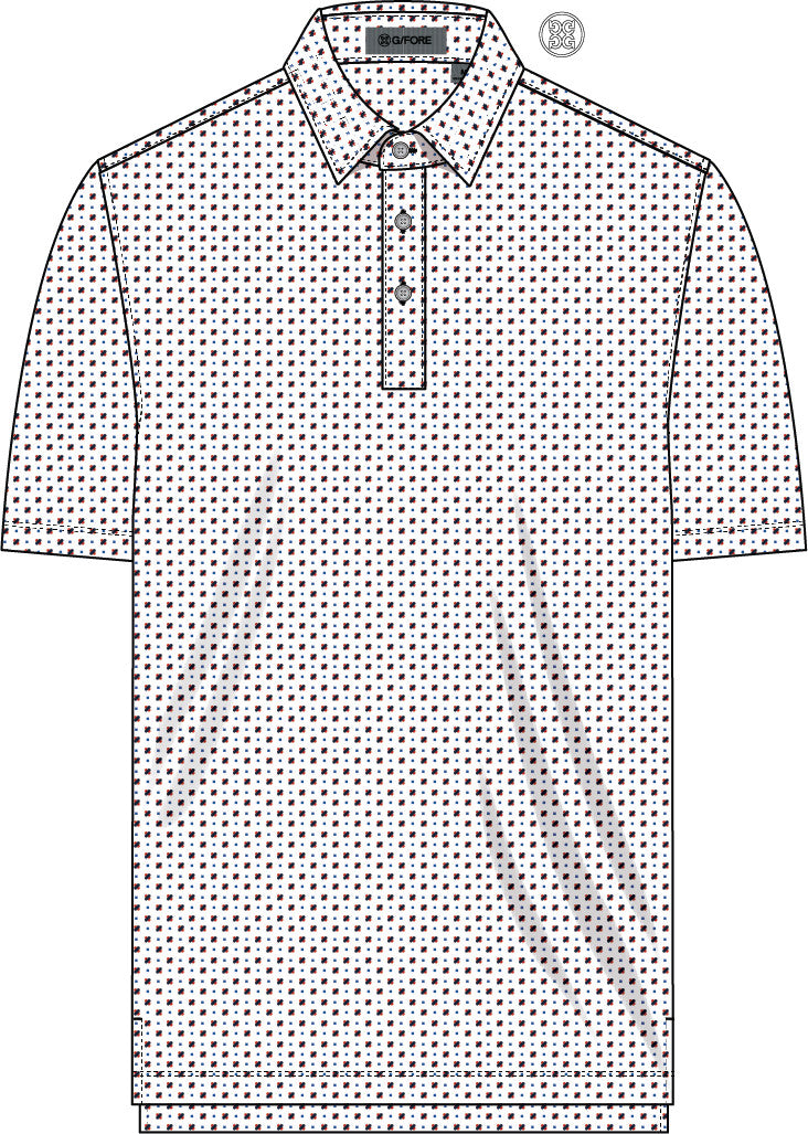 All Play Stitch Geo Stretch Knit Polo - Snow/Twilight