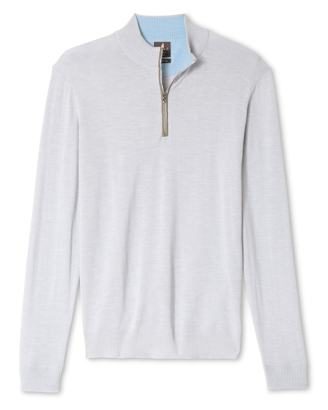 Merino Blend Zip - Light Gray