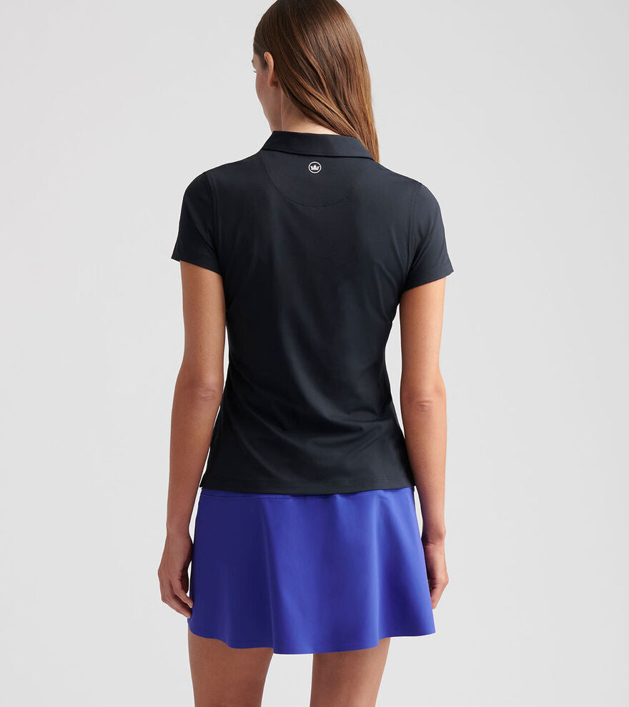 Short-Sleeve Button Polo - Black