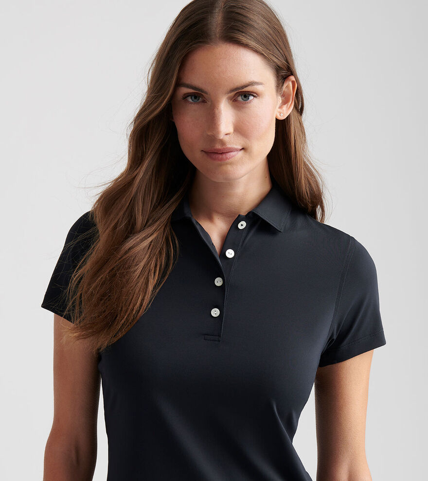 Short-Sleeve Button Polo - Black