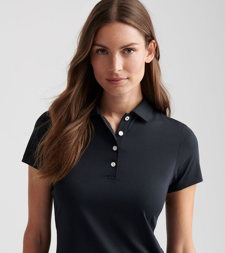 Short-Sleeve Button Polo - Black