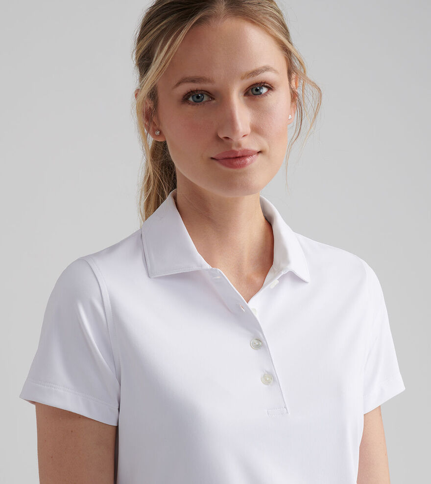 Short-Sleeve Button Polo - White