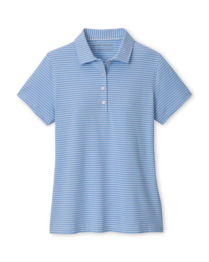 Harbour Stripe Short Sleeve Jersey Polo - Cottage Blue