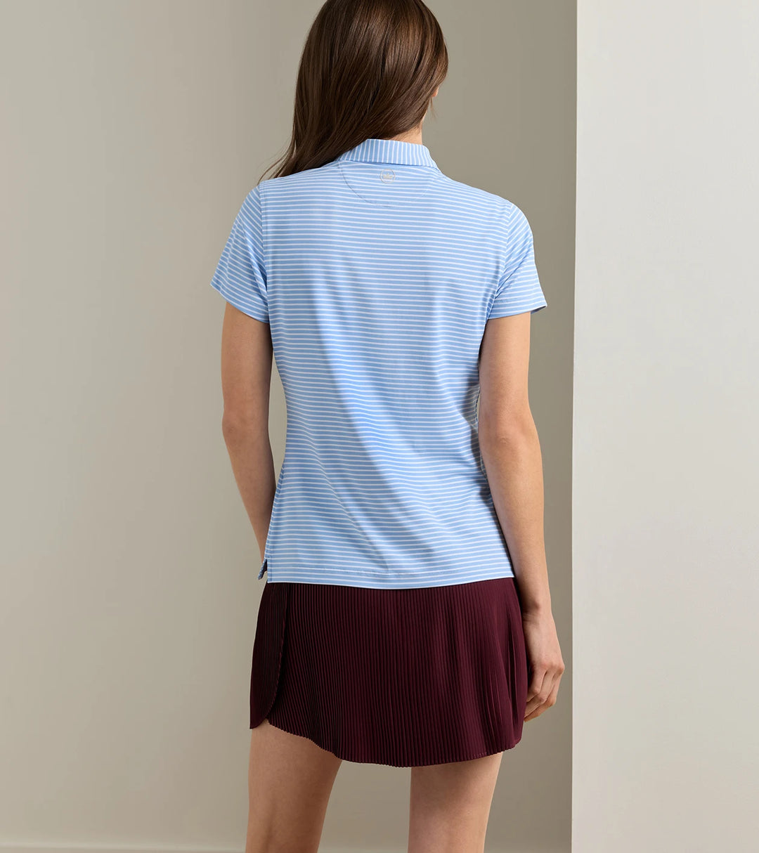 Harbour Stripe Short Sleeve Jersey Polo - Cottage Blue